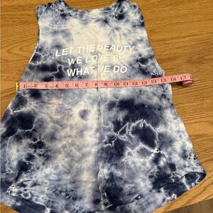 Spiritual Gangster Blue Tie-Dye Tank Let the beauty we love be what we do Size L